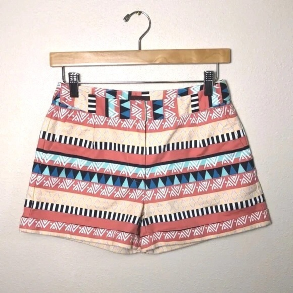 mark Women Small Colorful Aztec Pattern Cuffed Shorts Spring Summer Beach Preppy